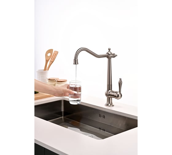 Смеситель для кухни Paulmark Retro никель Re213226-NI