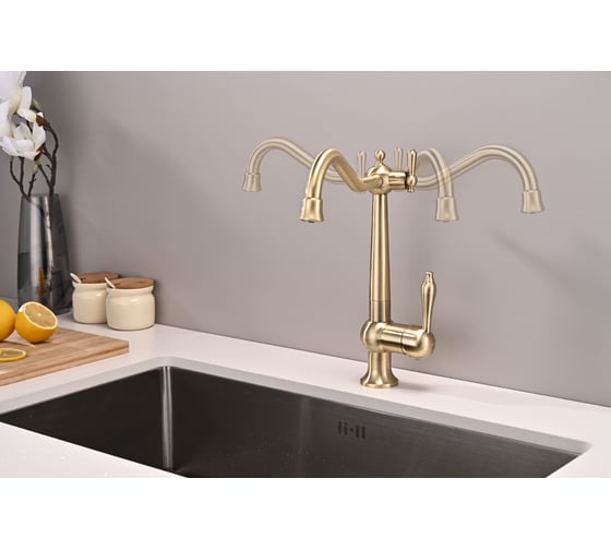 Смеситель для кухни Paulmark Retro бронза Re213226-BR