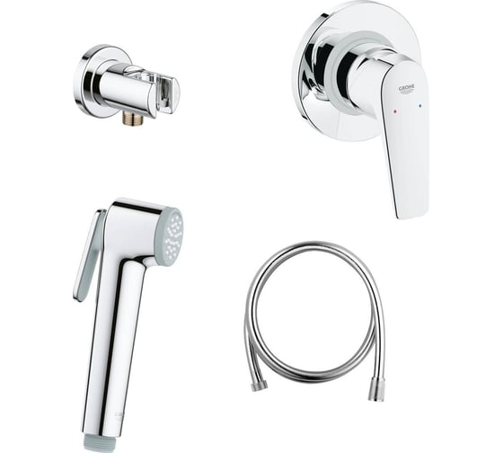 Готовый комплект для гигиенического душа GROHE встраиваемый смеситель гигиенический душ со шлангом и держателем хром 124900 00000066211