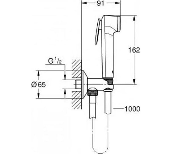 Готовый комплект для гигиенического душа GROHE встраиваемый смеситель, гигиенический набор, хром 124902 00000065494