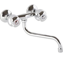 Настенный смеситель для кухни, круглые маховики ОПТИМА О4636 ИС.240799