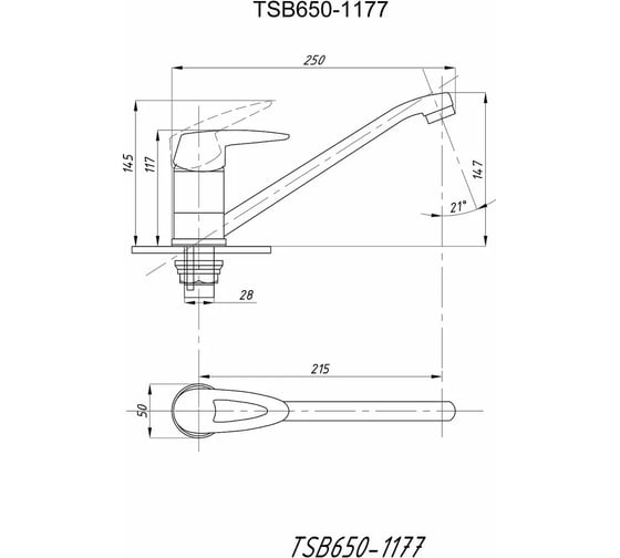 Смеситель для кухни Tsarsberg тип См-МОЦБА См-УмОЦБА TSB-650-1177