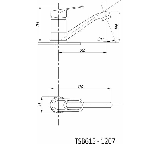 Смеситель для кухни Tsarsberg тип ГОСТ См-УмОЦБА и См-МОЦБА TSB-615-1207