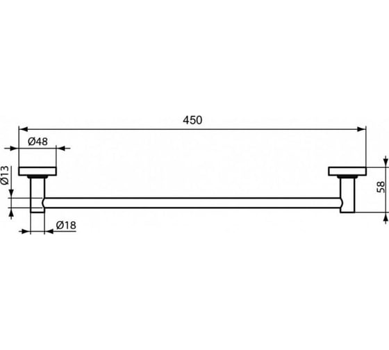 Полотенцедержатель Ideal Standard A9117xg iom 45 см, матовый черный 00000096945
