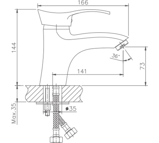 Смеситель для раковины Haiba хром HB1001-1