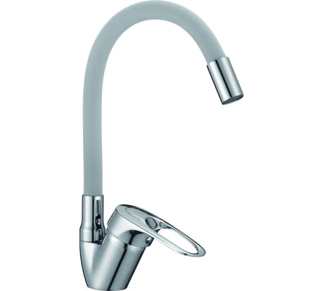 Смеситель для кухни D-Lin с гибким силиконовым изливом, серый D150628-2C