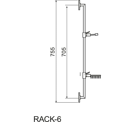 Стойка для душа РМС RACK-6