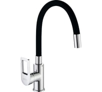 Смеситель для кухни D-Lin с гибким силиконовым изливом, черный D155308-1