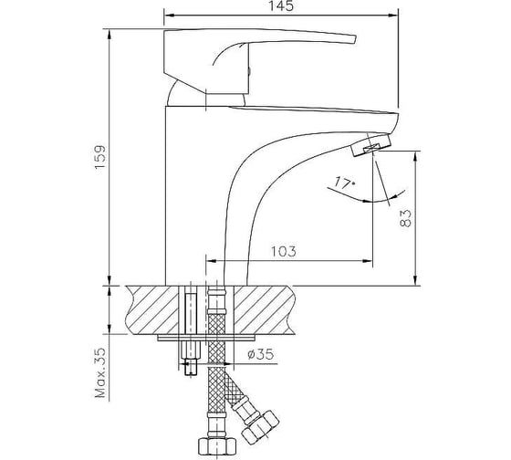 Смеситель для раковины Haiba хром HB1065