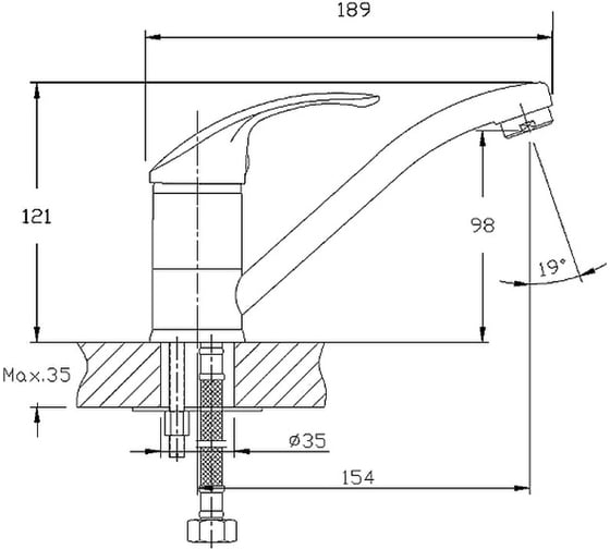 Смеситель для раковины Haiba хром HB4536