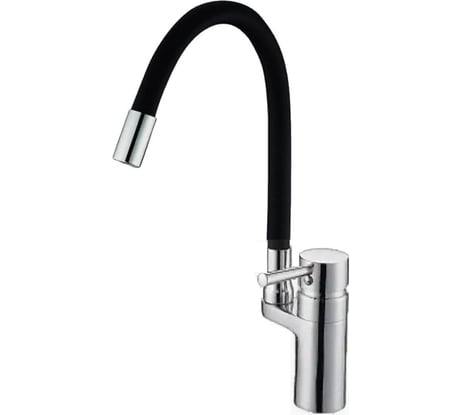 Смеситель для кухни D-Lin с силиконовым изливом, черный D157315-1