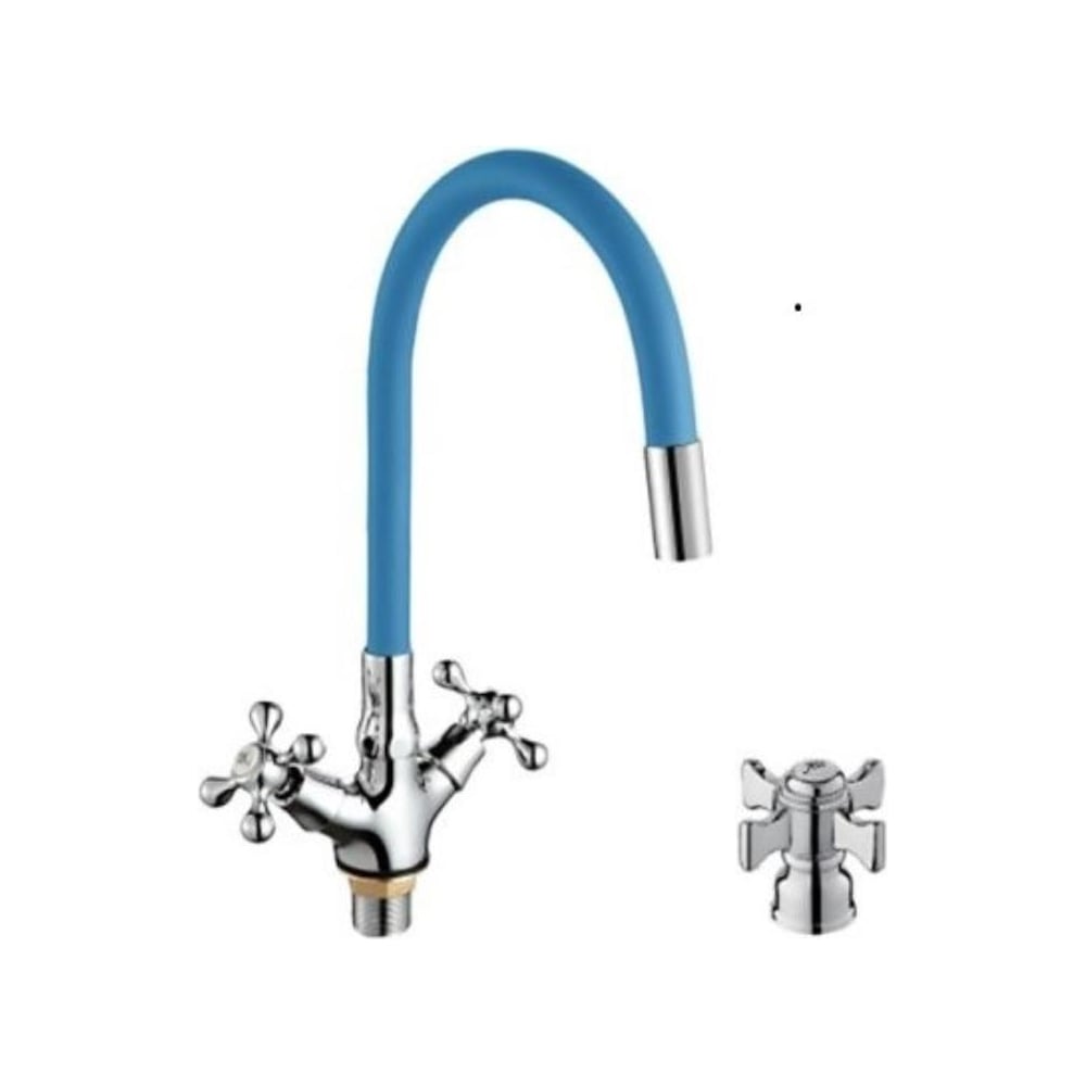 Смеситель для кухни D-Lin с силиконовым изливом, синий D153807-6 ...