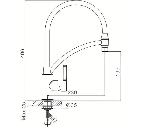Смеситель для кухни Haiba хром HB72505
