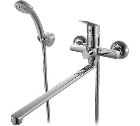 Смеситель для ванны Milardo Nelson NELSBLCM10 с длинным изливом с керамическим дивертором