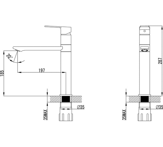 Смеситель для кухни, черный IDDIS Edifice ID ED1BBSG05