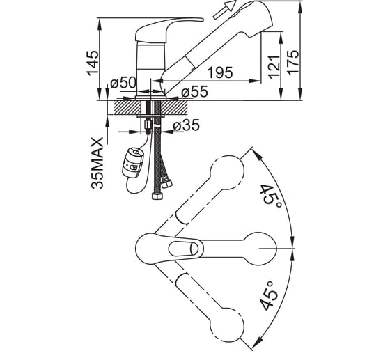 Смеситель для кухни IDDIS Alborg P AP5WB0Gi05 granucryl, белый