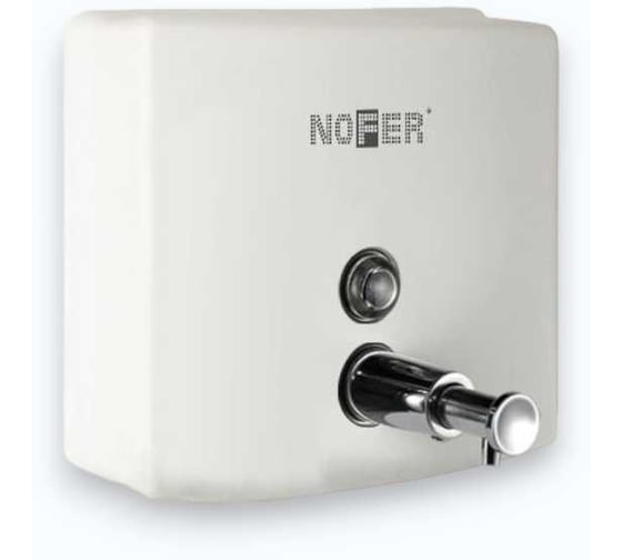 Диспенсер для мыла с кнопкой 1200 мл. нерж. сталь INOX белый Nofer 03004.W