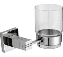 Стаканчик для зубных щёток стекло/нерж. сталь BARCELONA глянцевый Nofer 16913.B