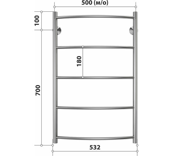 Полотенцесушитель Стелмикс Дуга П5 500x800 4670078541130