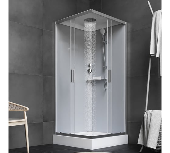 Душевая кабина AM.PM Gem square 90x90 см, профиль матовый хром, стекло прозрачное W90C-403-090MT
