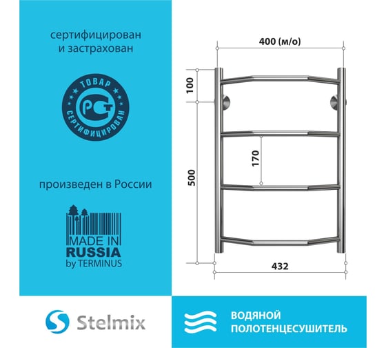 Полотенцесушитель Стелмикс Трапеция П4 400x600 4670078541208
