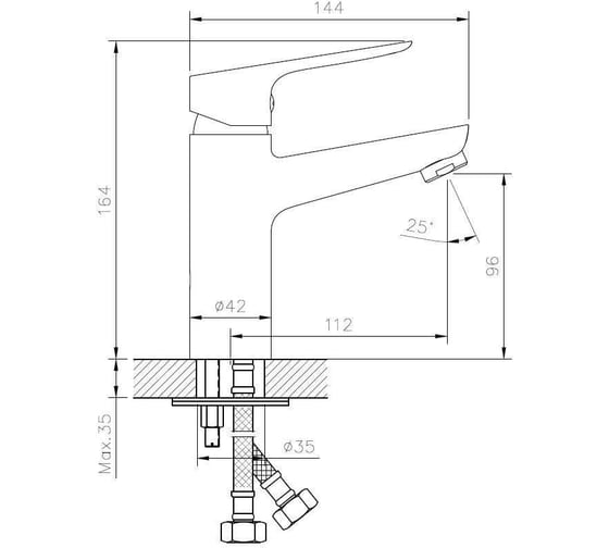 Смеситель для раковины ESKO Delhi satin DL 26 S
