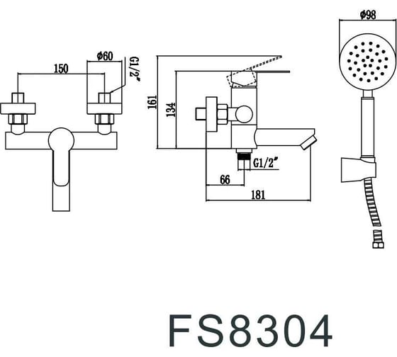 Смеситель для ванны Fmark FS8304