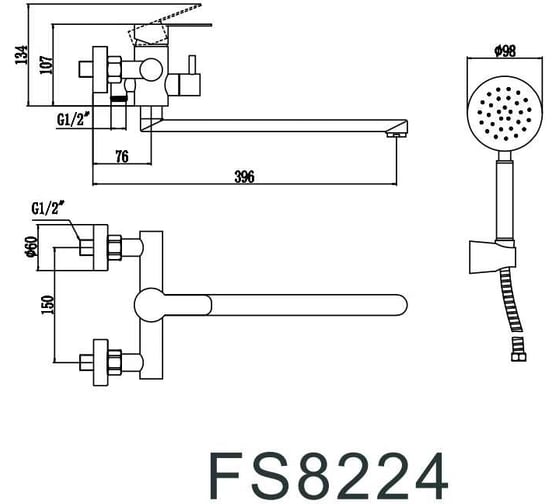 Смеситель для ванны Fmark FS8224
