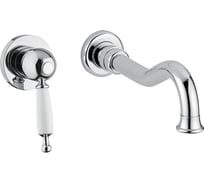 Смеситель для раковины Migliore OXFORD скрытого монтажа, настенный, на 2 отверстия, ручка белая, хром 19132