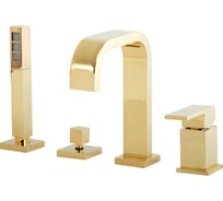 Смеситель на борт ванны Migliore KVANT GOLD на 4 отверстия, с девиатором, золото 25392