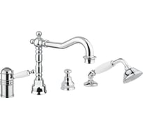 Смеситель на борт ванны Migliore OXFORD термостат, на 4 отверстия, ручка белая, хром 19127