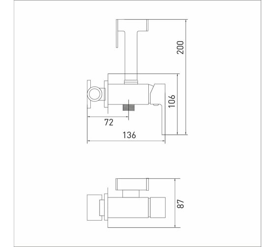 Встраиваемый смеситель с гигиенической лейкой MIXLINE ML 31-082 25k 551786
