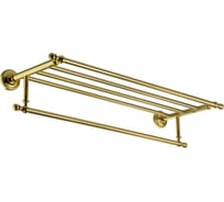 Полка-держатель для полотенец Migliore MIRELLA L65хh14xP24 см, золото 17330