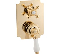 Смеситель Migliore ERMITAGE скрытого монтажа, 4-х позиционный, с девиатором, ручка белая, золото 18633