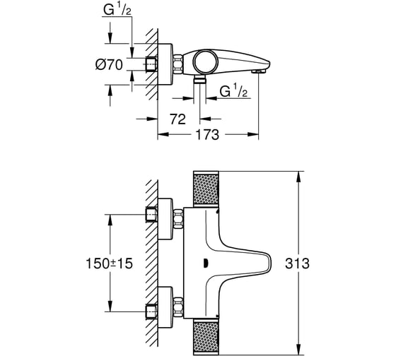 Термостат для ванны Grohe Precision Feel QuickFix, хром 34788000