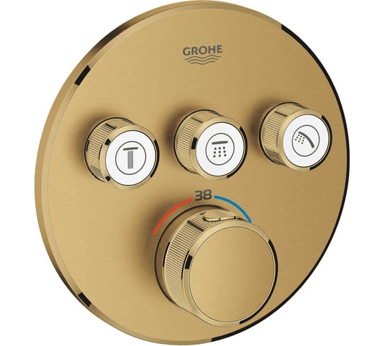 Термостат для встраиваемого монтажа на 3 выхода Grohe Grohtherm SmartControl холодный рассвет матовый 29121GN0