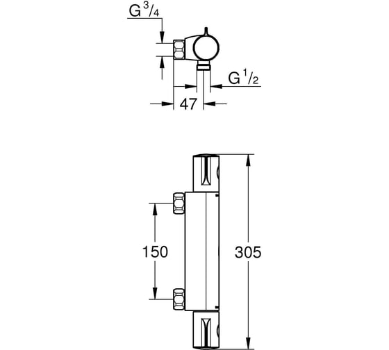 Термостат для душа Grohe Grohtherm 800, хром 34561000