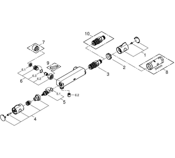 Термостат для душа Grohe Grohtherm 800, хром 34561000