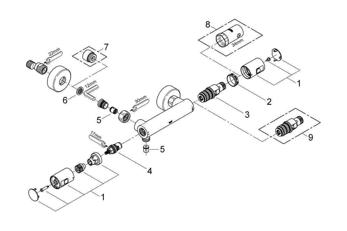 Термостатический смеситель для душа Grohe Precision Joy хром 34333000