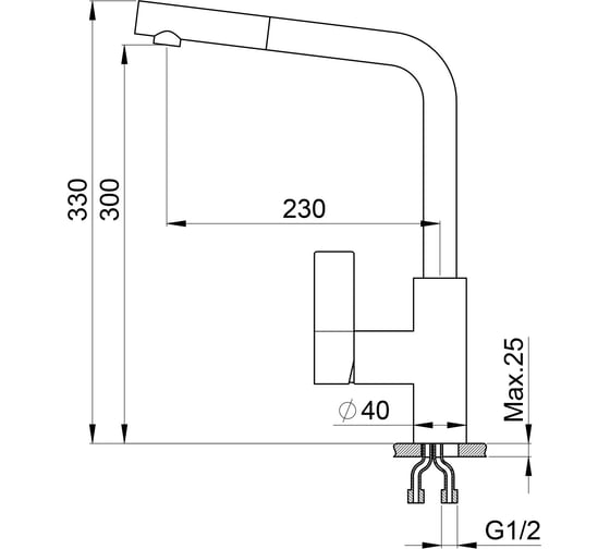 Смеситель для кухни Point графит PN3102GR