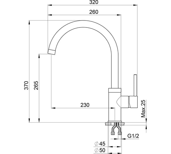Смеситель для кухни Point черный PN3101B