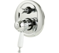 Смеситель Migliore OXFORD скрытого монтажа, термостат, 2-х поз.с девиатором, ручка белая, хром 19142