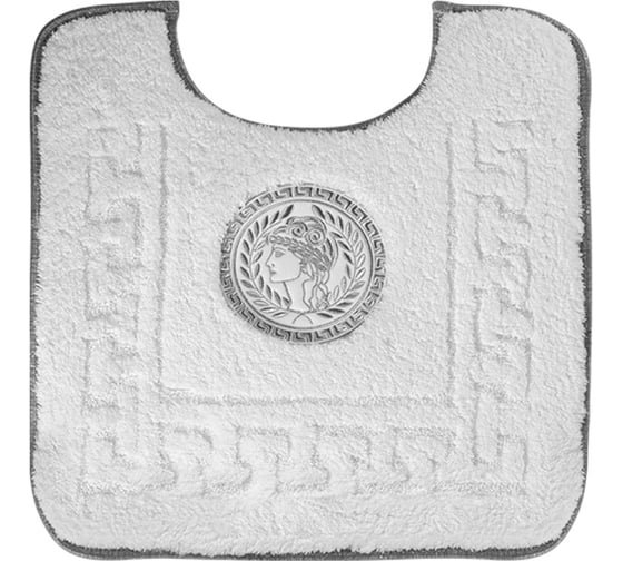 Коврик для WC Migliore COMPLEMENTI 60x60 см., белый, узор 5, вышивка логотип АФИНА хром 24951