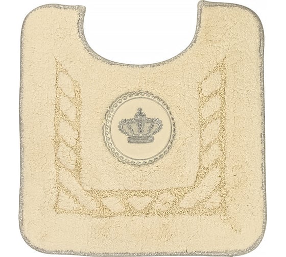 Коврик для WC Migliore COMPLEMENTI 60x60 см., кремовый, узор 2, вышивка логотип КОРОНА хром 24959 1