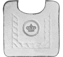 Коврик для WC Migliore COMPLEMENTI 60x60 см., белый, узор 2, вышивка логотип КОРОНА хром 24950