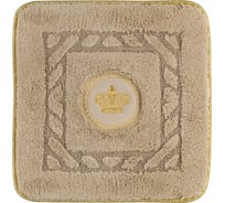 Коврик для ванной комнаты Migliore 60x60 см., вышивка логотип КОРОНА, капучино, окантовка золото 30779