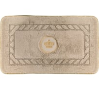Коврик для ванной комнаты Migliore 60x100 см., вышивка логотип КОРОНА, капучино, окантовка золото 30778