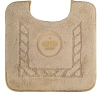 Коврик для WC Migliore 60x60 см., вышивка логотип КОРОНА, капучино, окантовка золото 30780