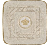 Коврик для ванной комнаты Migliore 60x60 см., вышивка логотип КОРОНА, кремовый, окантовка золото 30767