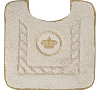 Коврик для WC Migliore 60x60 см., вышивка логотип КОРОНА, кремовый, окантовка золото 30768